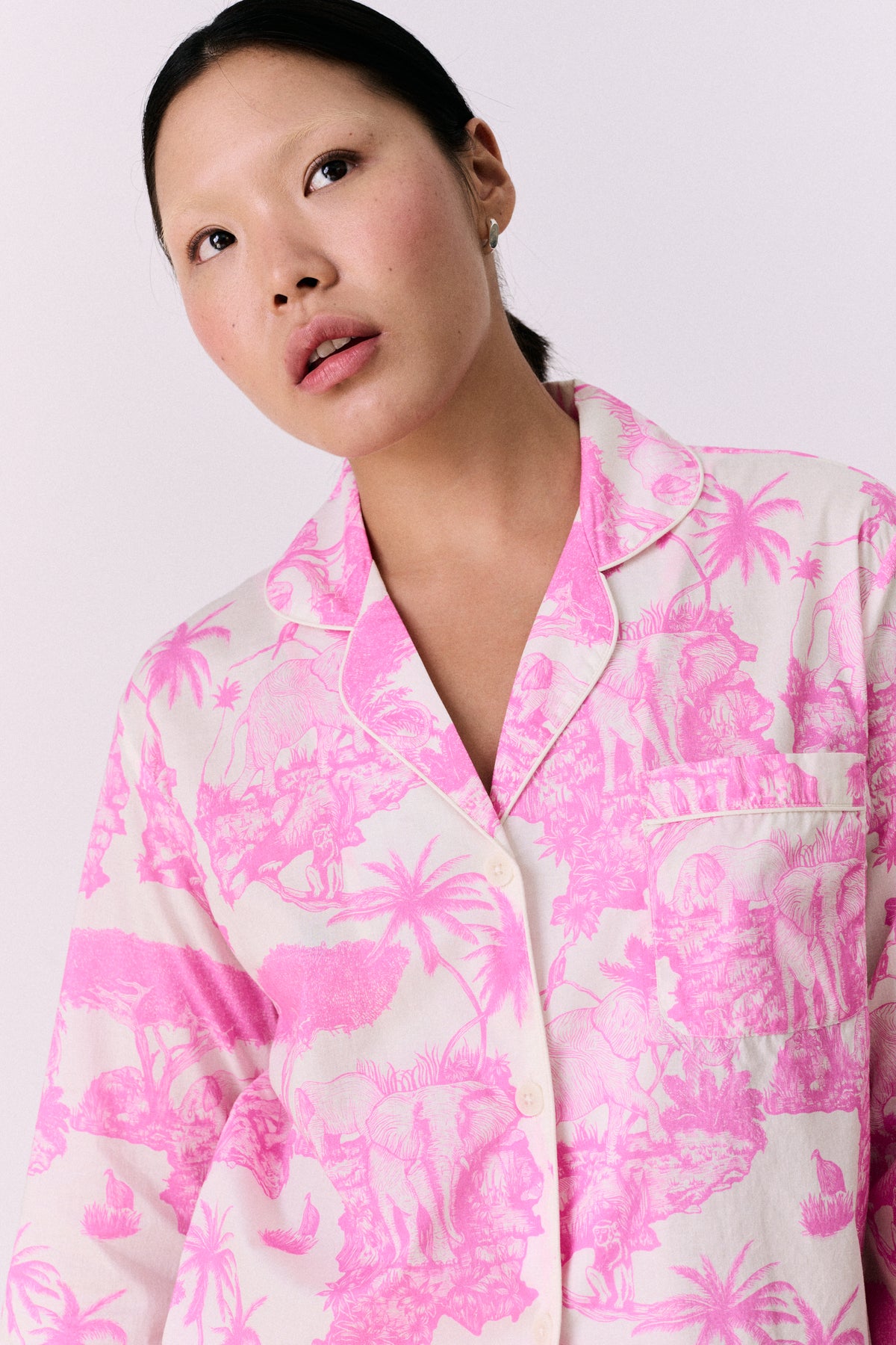 Long Pyjama Set Loxodonta Print Pink