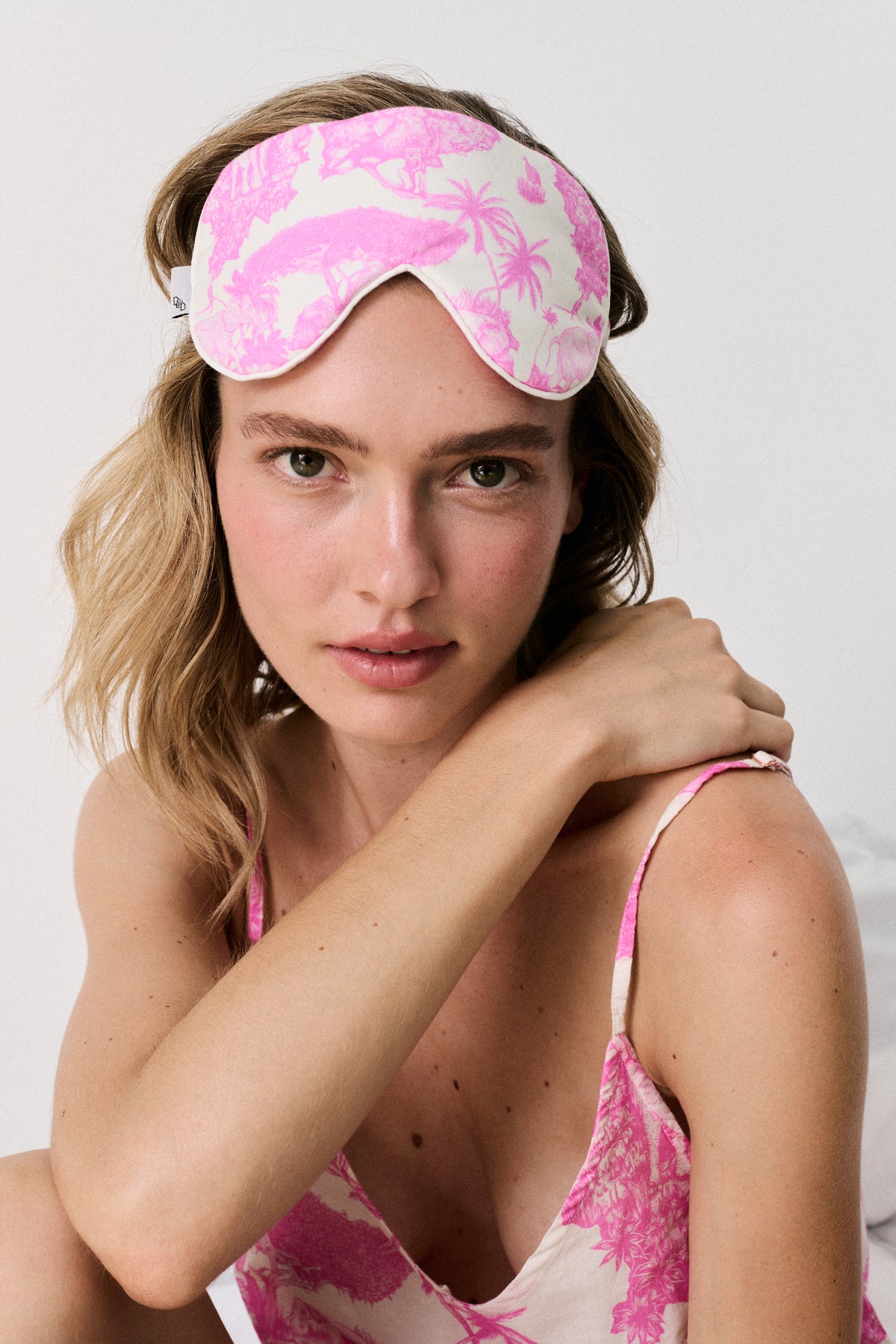 Cotton Luxe Eye Mask Loxodonta Pink