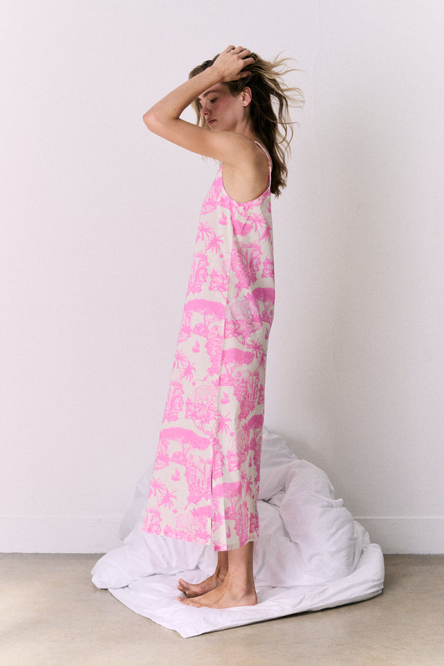 Slip Nightie Loxodonta Print Pink