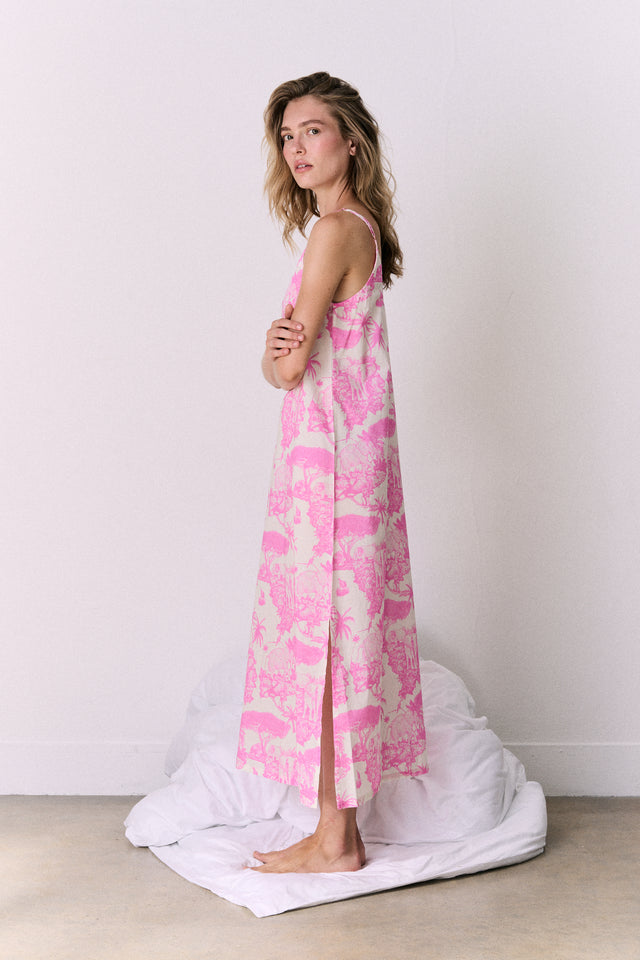 Slip Nightie Loxodonta Print Pink