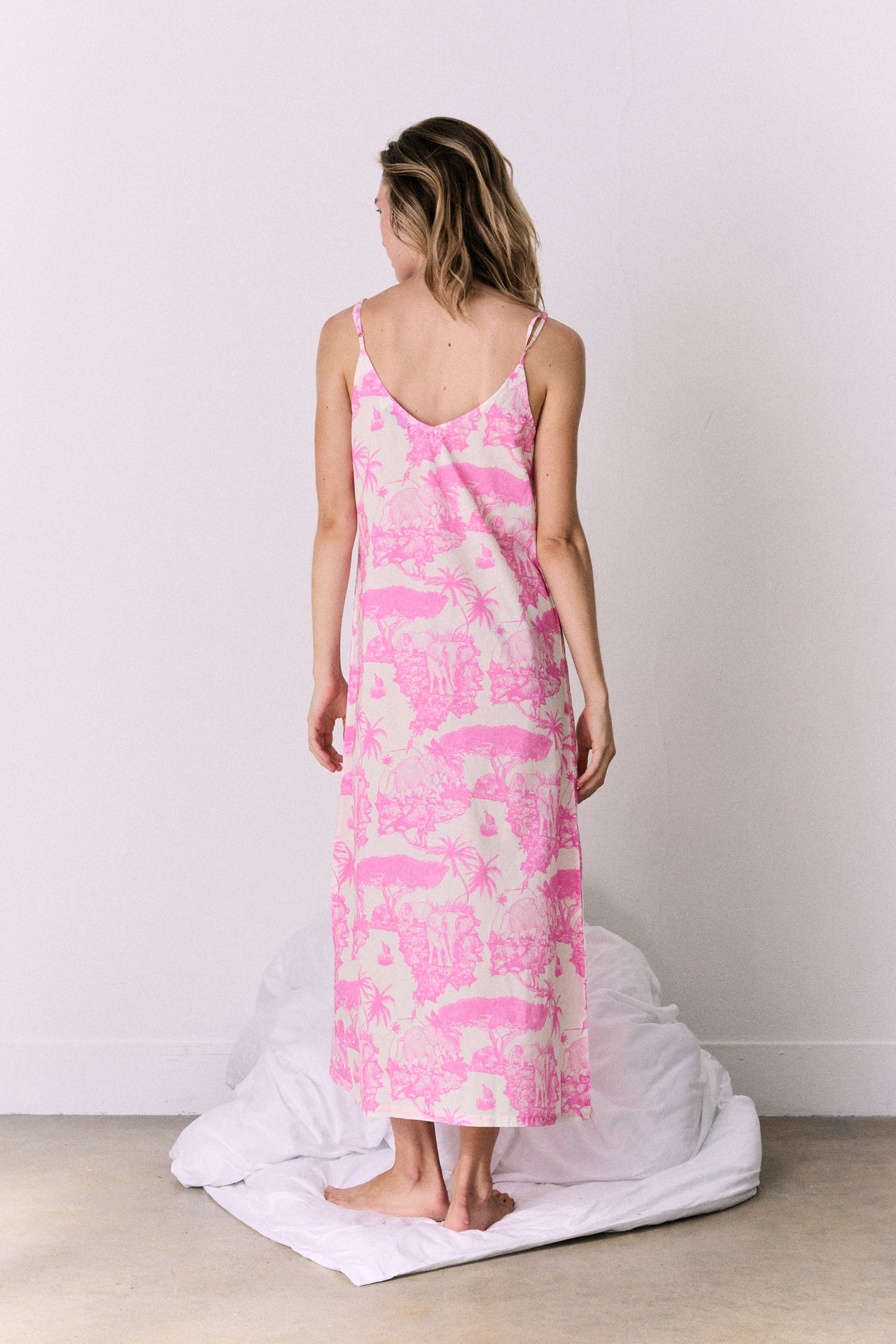 Slip Nightie Loxodonta Print Pink