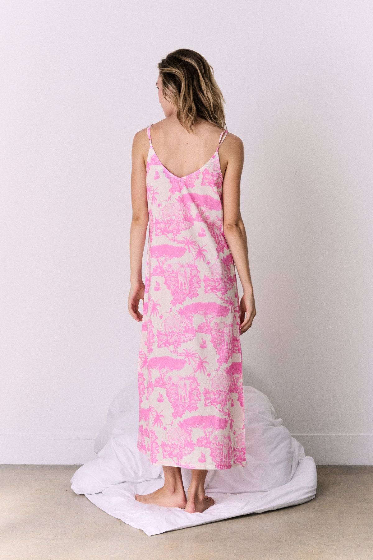 Slip Nightie Loxodonta Print Pink