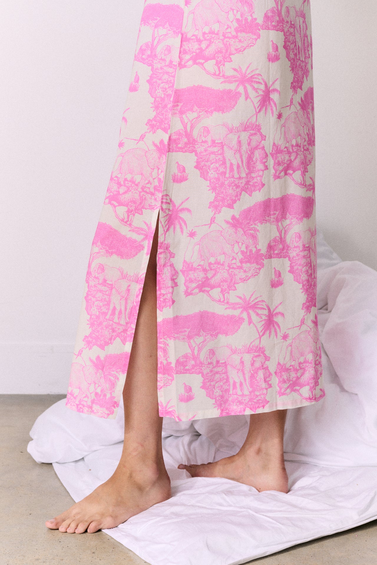 Slip Nightie Loxodonta Print Pink