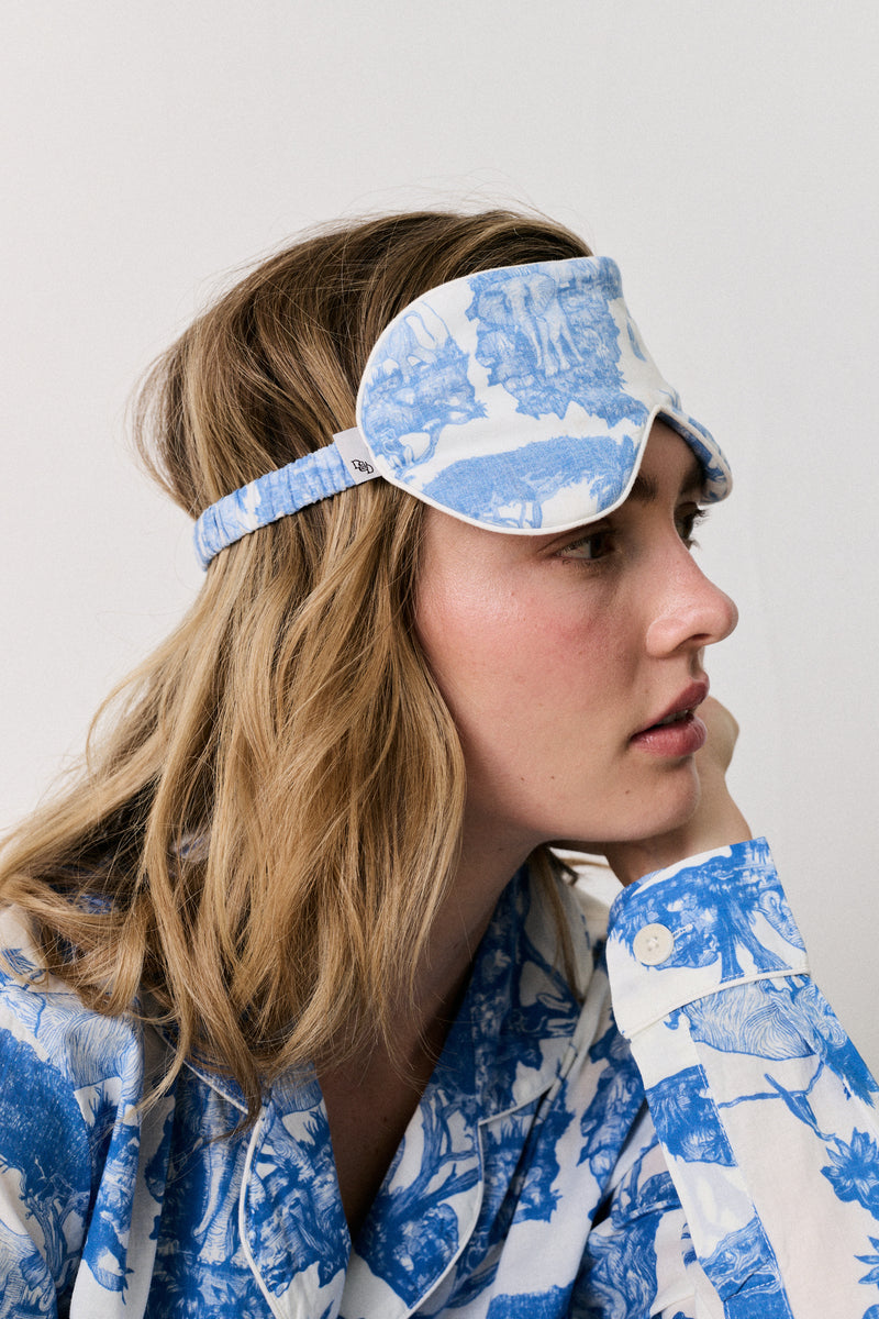 Cotton Luxe Eye Mask Loxodonta Blue