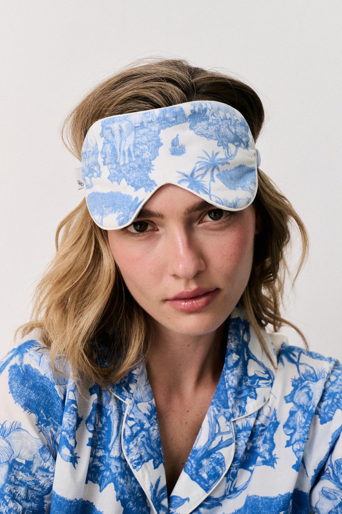 Cotton Luxe Eye Mask Loxodonta Blue