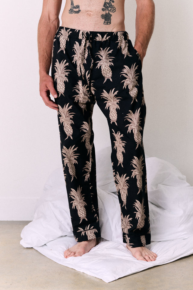 Men’s Pyjama Trousers Howie Pineapple Black/Gold