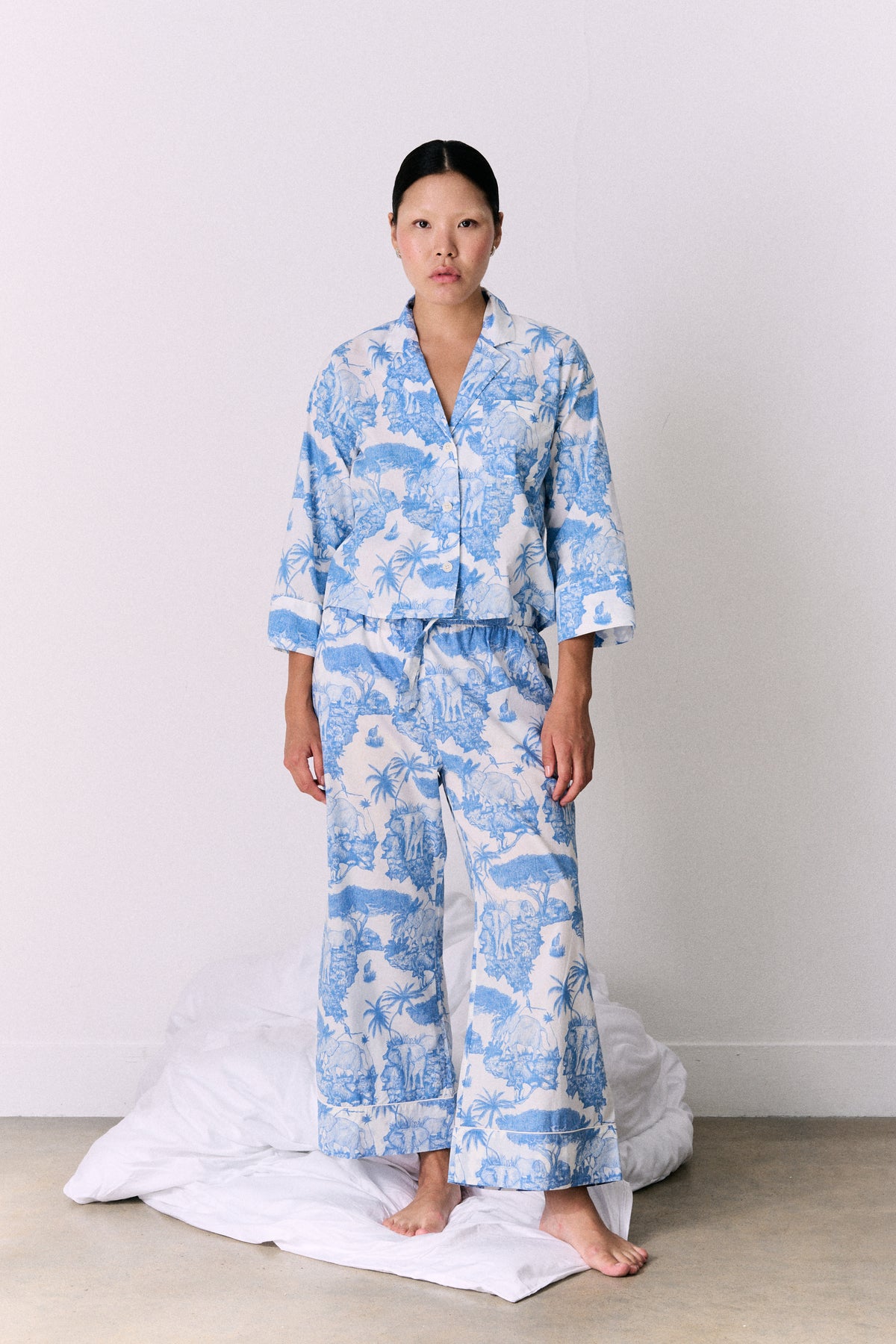 Boxy Shirt Loxodonta Print Blue
