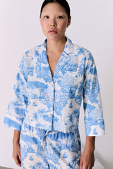 Boxy Shirt Loxodonta Print Blue