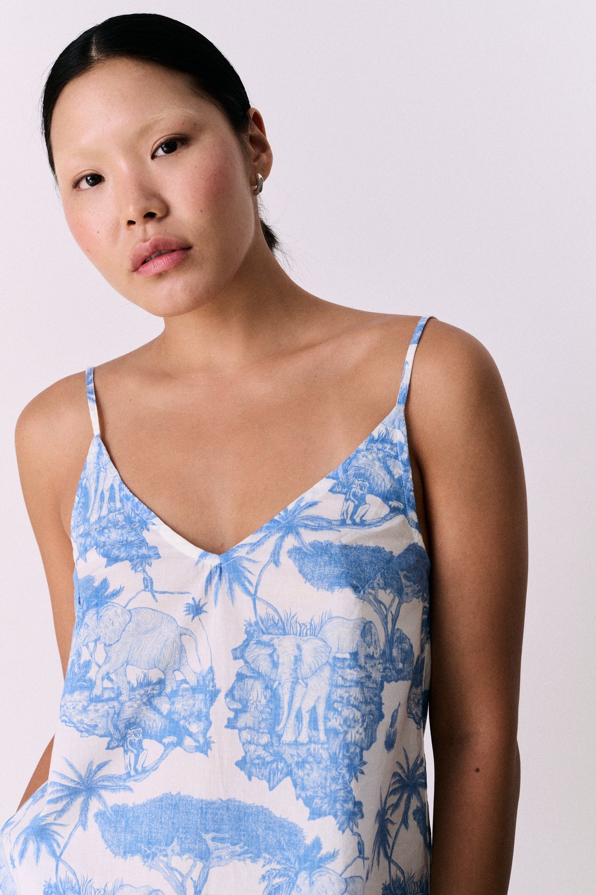 Cami Top Loxodonta Print Blue