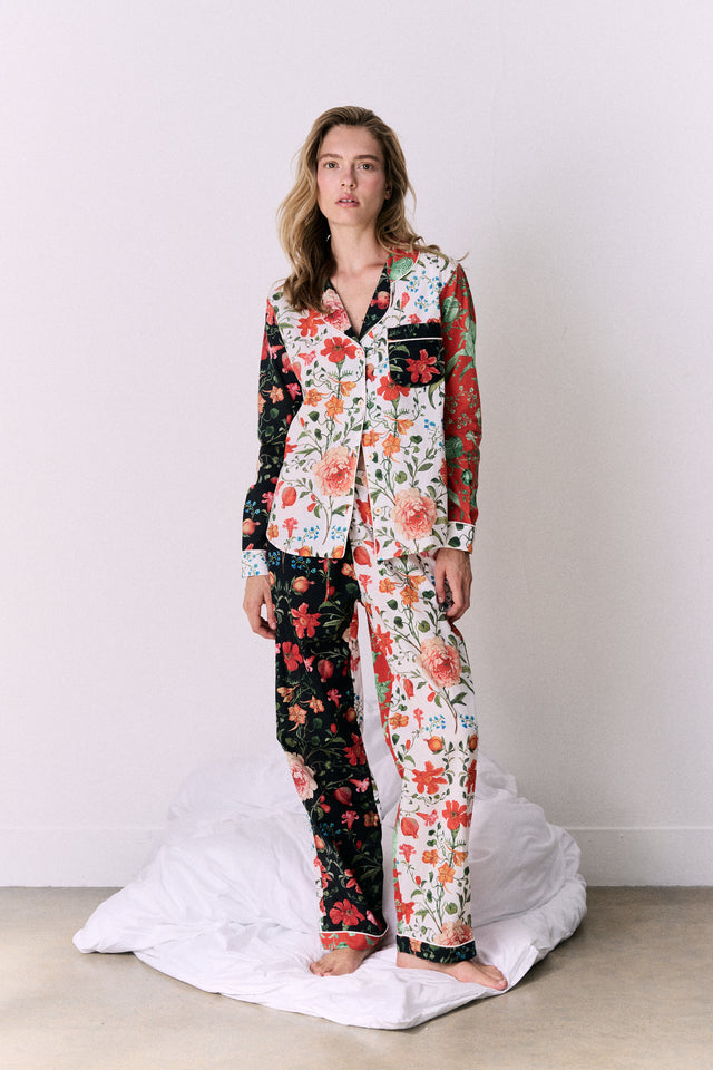 Long Pyjama Set Persephone Floral Print Patchwork