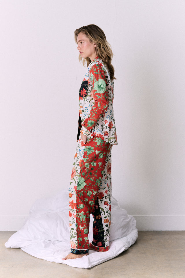 Long Pyjama Set Persephone Floral Print Patchwork
