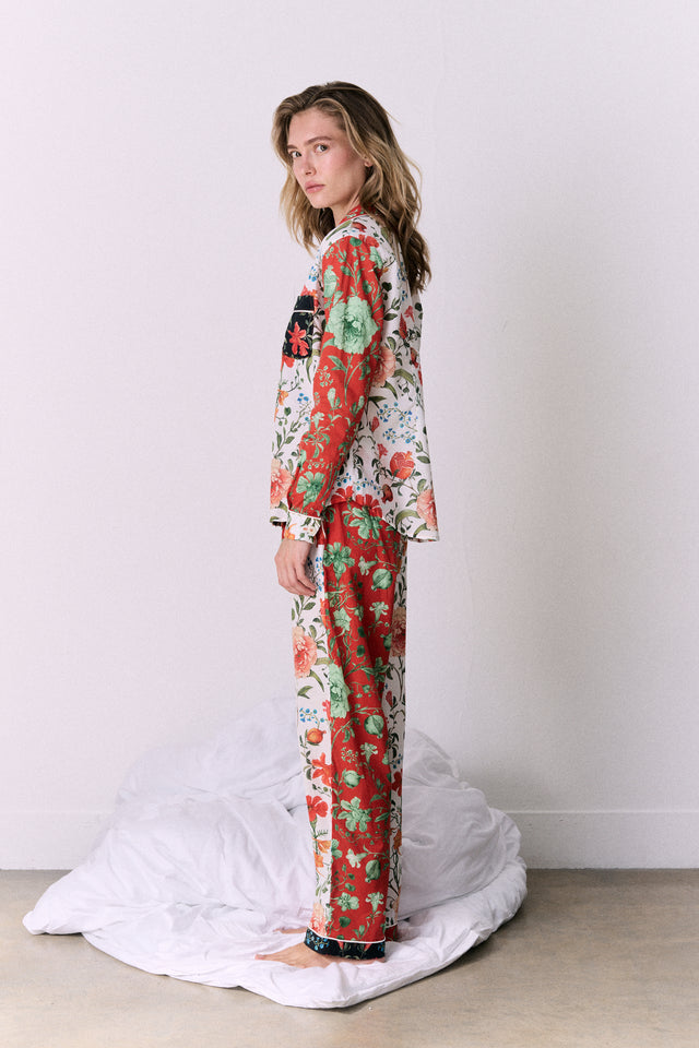 Long Pyjama Set Persephone Floral Print Patchwork