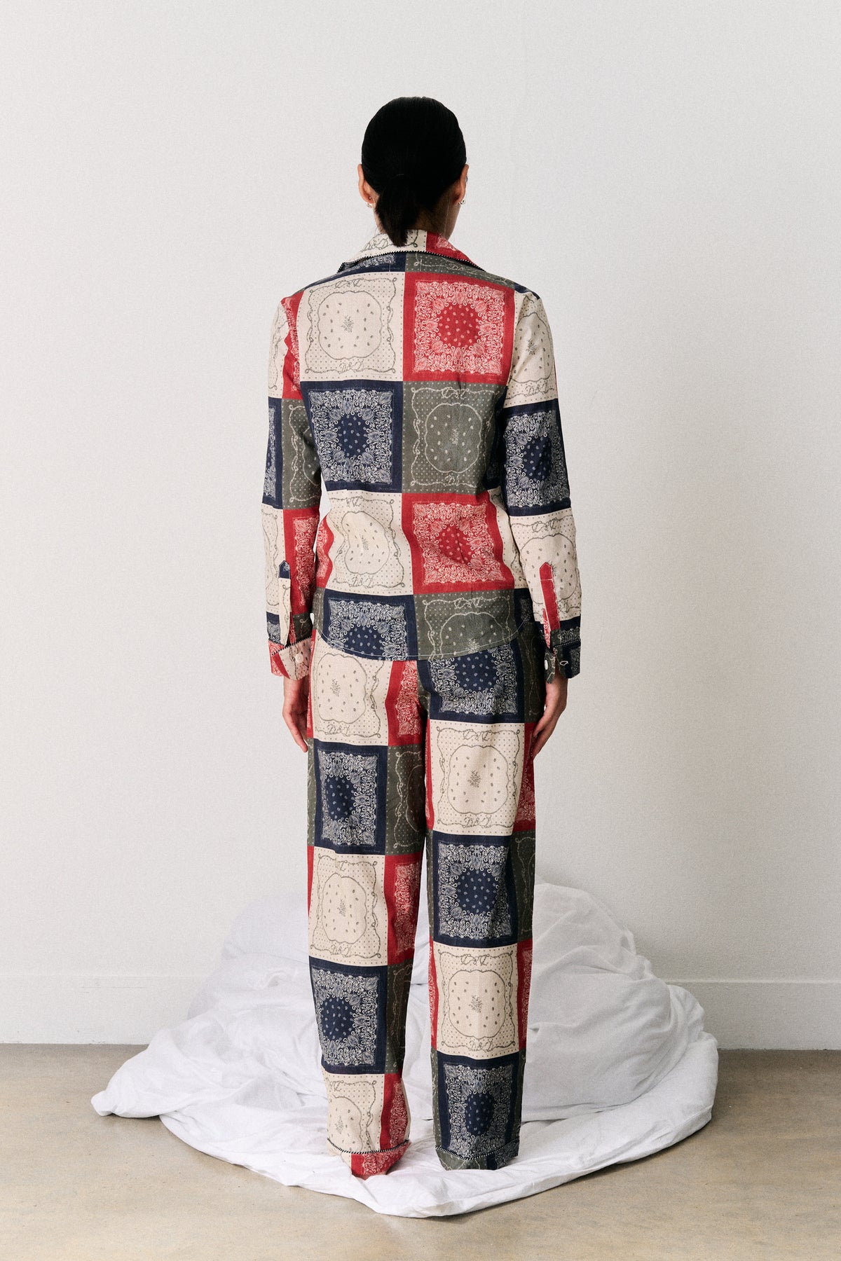 Long Pyjama Set Bandana Patchwork Print Multi