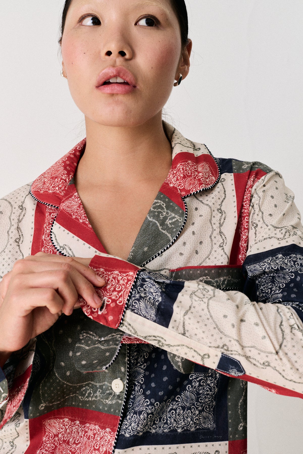 Long Pyjama Set Bandana Patchwork Print Multi