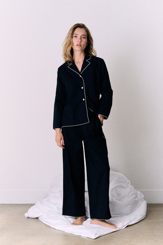 402 Long Pyjama Set Navy