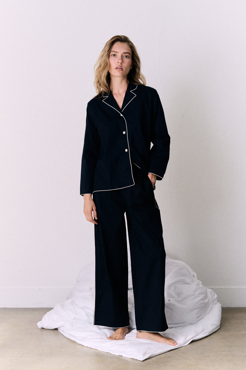 402 Long Pyjama Set Navy