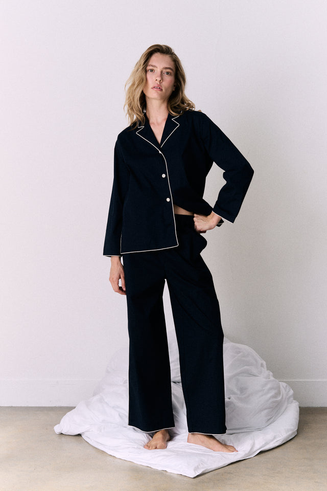 402 Long Pyjama Set Navy