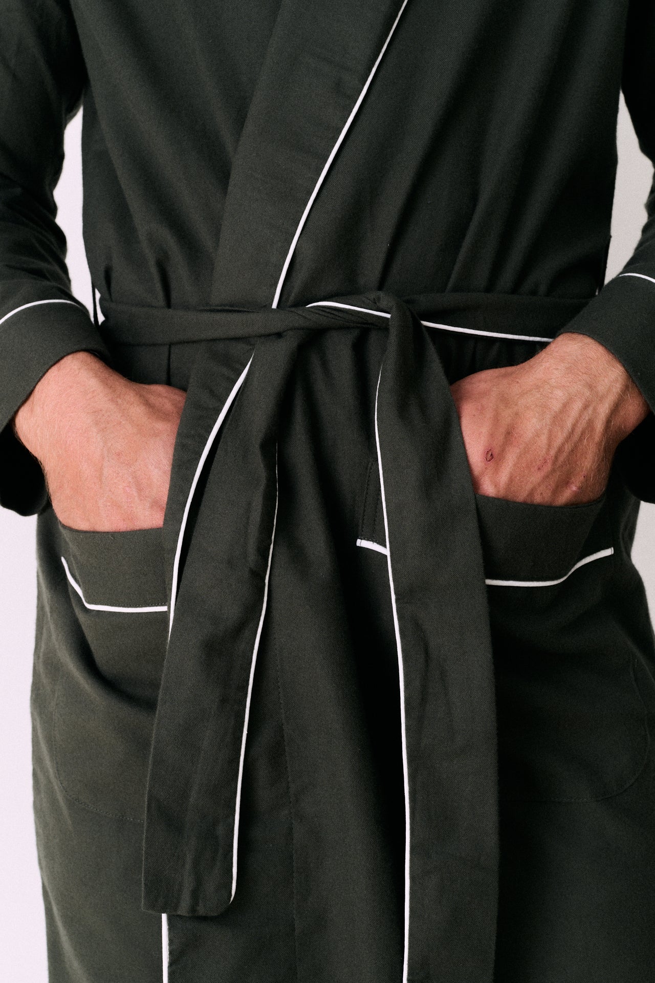 Men’s Robe Brushed Cotton Khaki