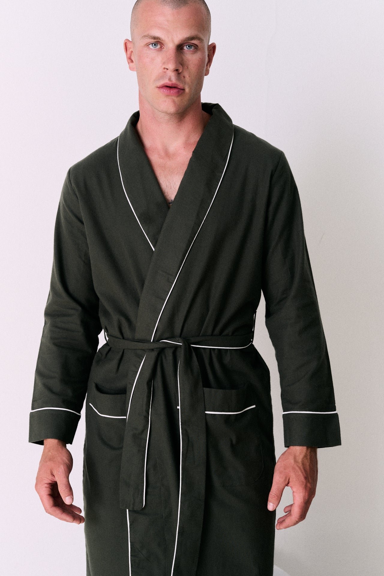 Men’s Robe Brushed Cotton Khaki