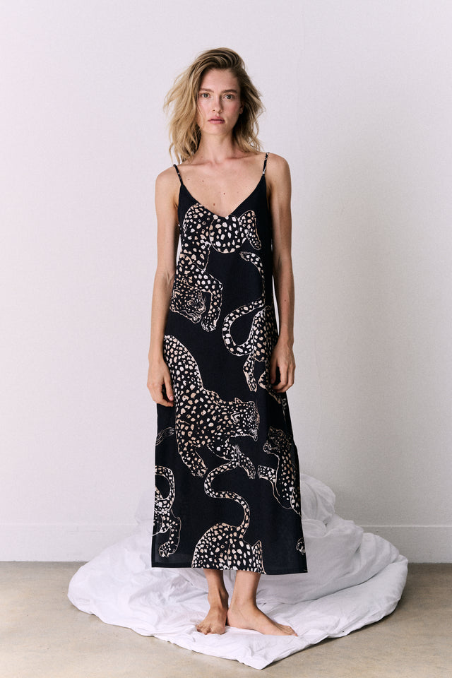 Slip Nightie The Jag Print Navy