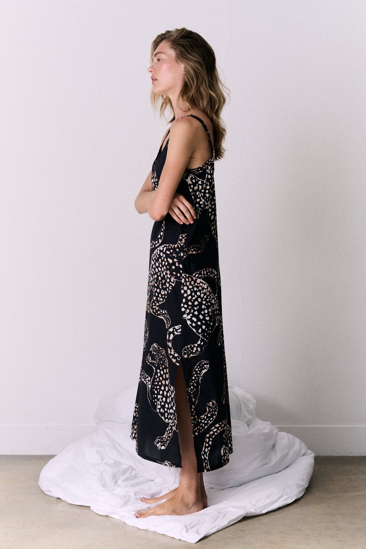 Slip Nightie The Jag Print Navy