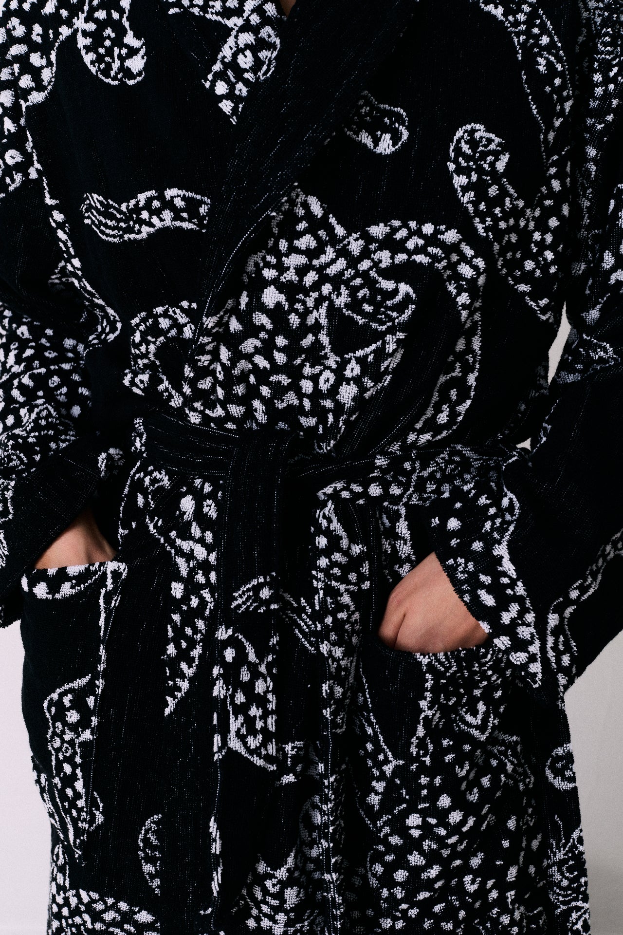 Unisex Towel Robe Jag Print Black