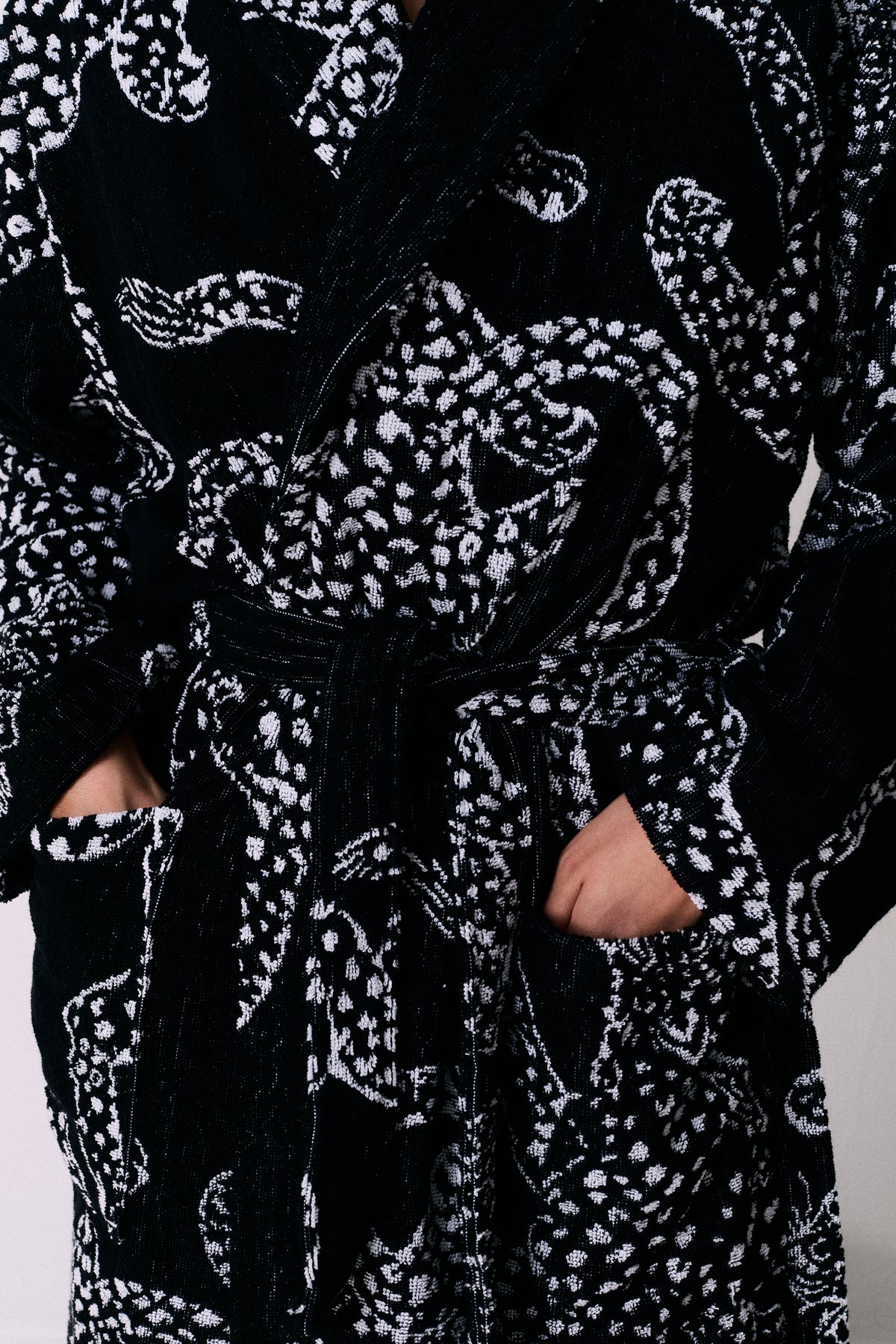 Unisex Towel Robe Jag Print Black