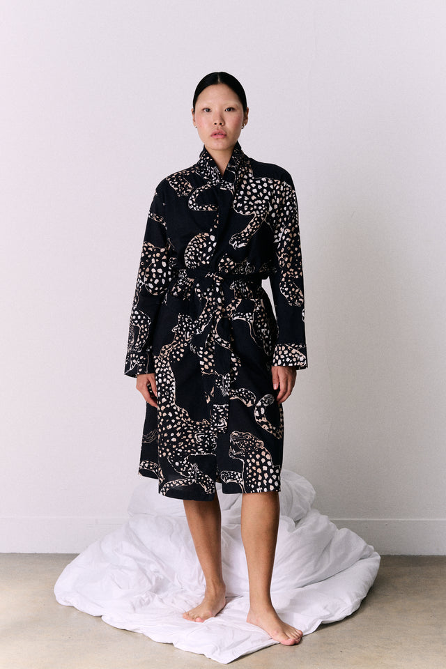 Women's Robe The Jag Print Navy