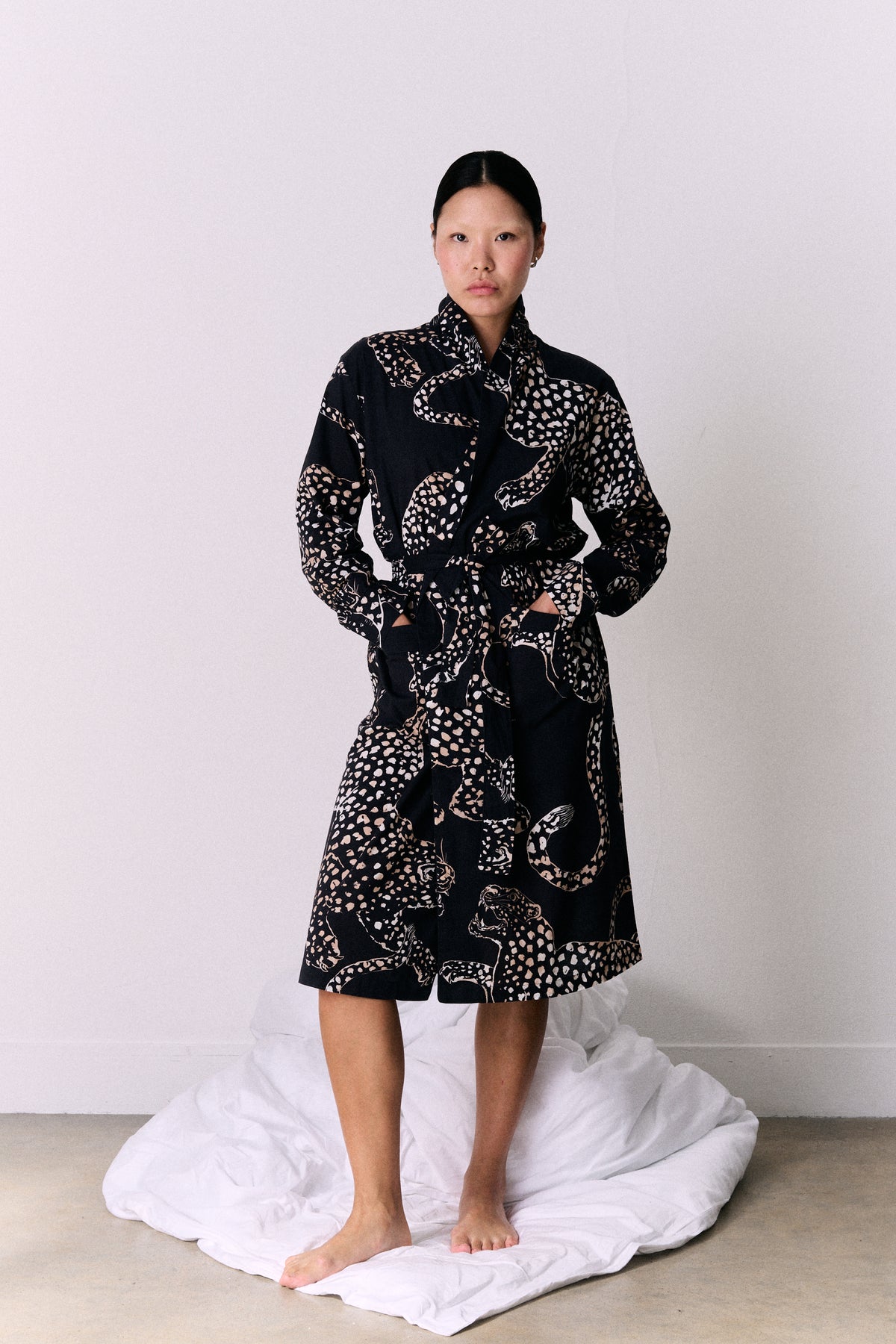Women's Robe The Jag Print Navy