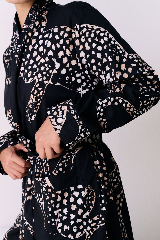 Women's Robe The Jag Print Navy