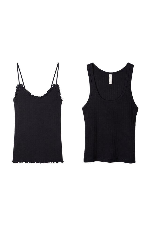 Multi Tank Top Set of Two Black