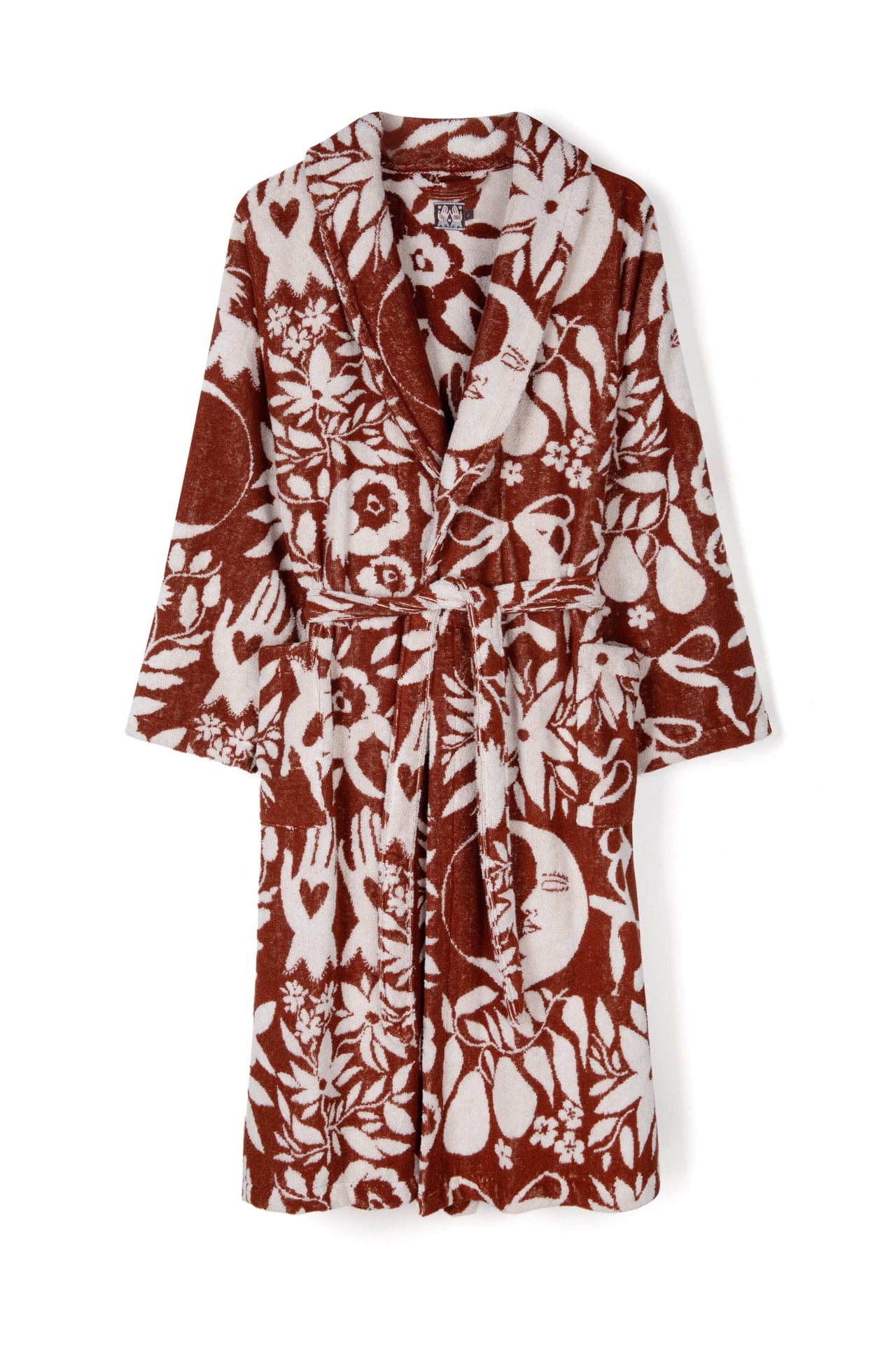 Unisex Towel Robe Idle Hands Mocha/Cream