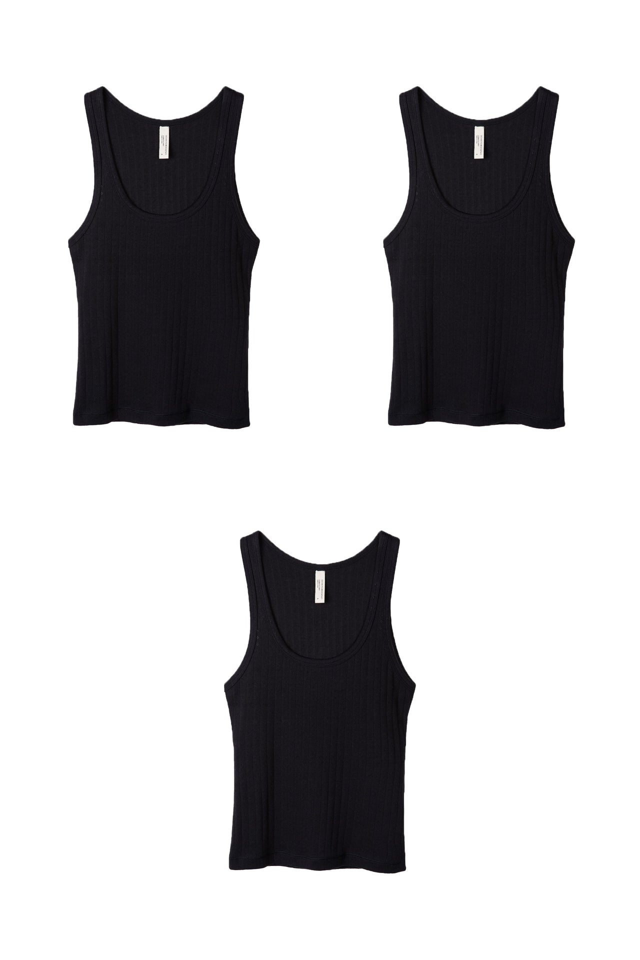 Tank Top Set of Three Black