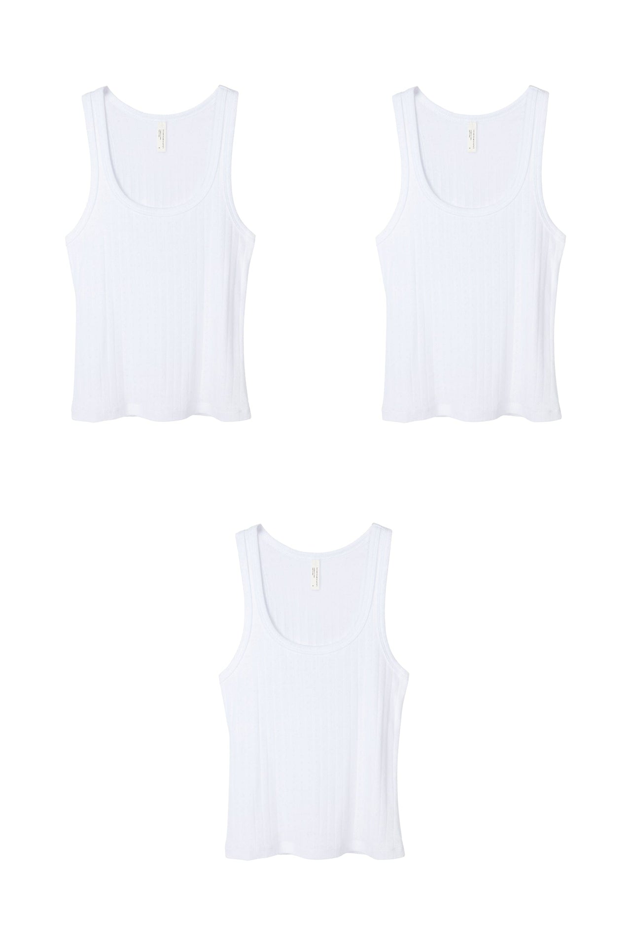 Tank Top Set of Three White