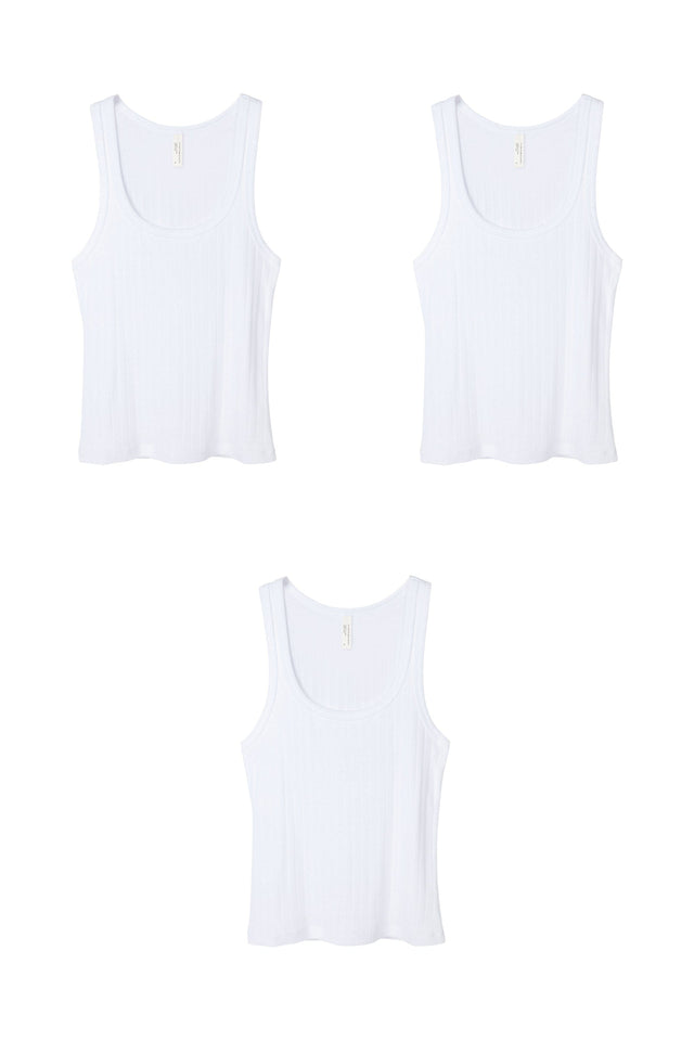 Tank Top Set of Three White