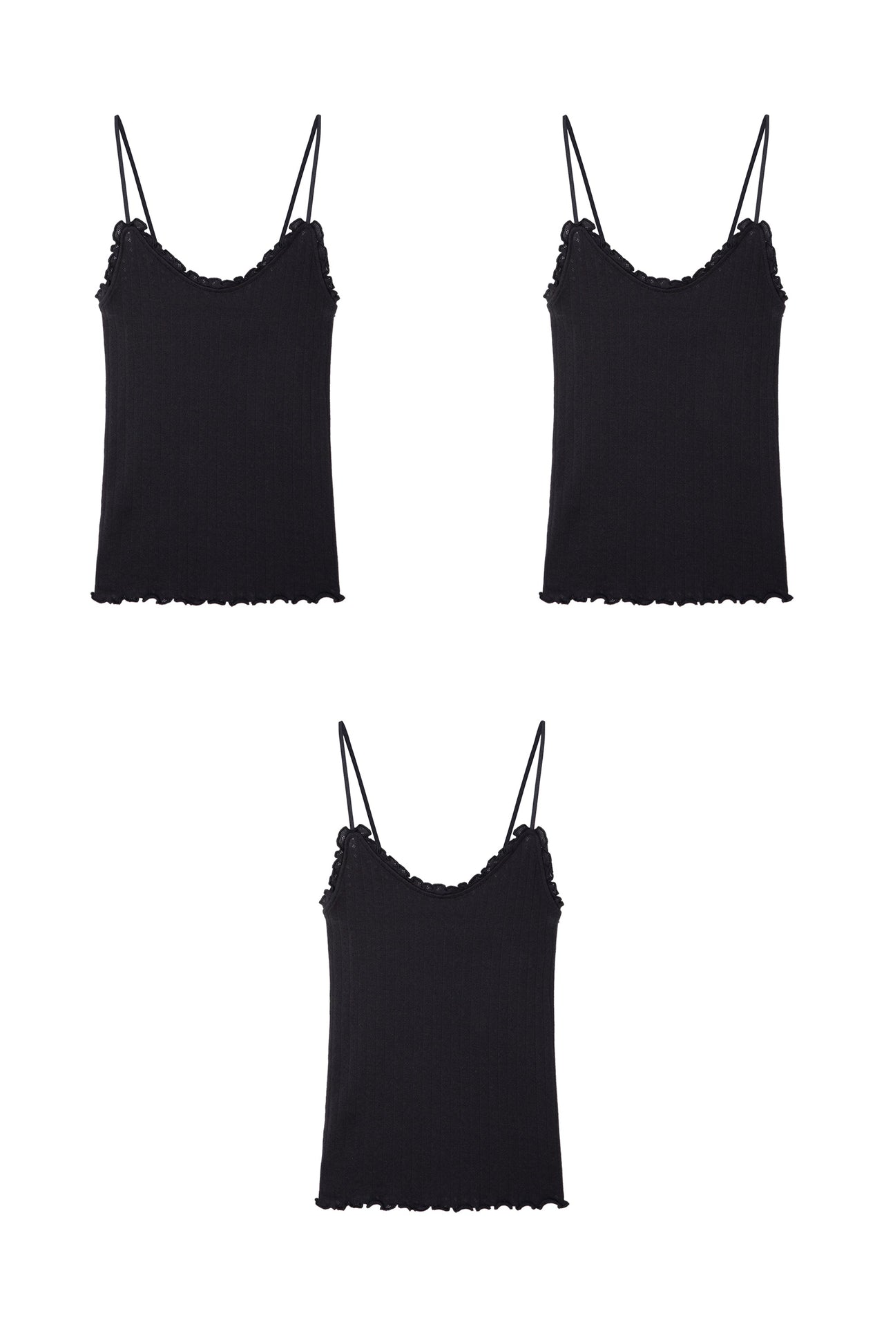 Soft V Tank Top Set of Three Black