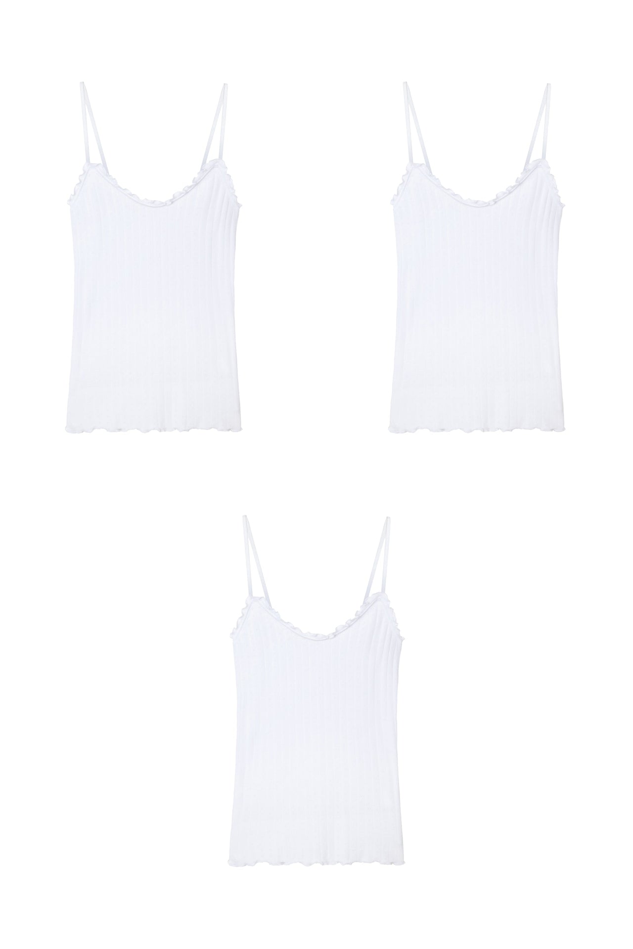 Soft V Tank Top Set of Three White