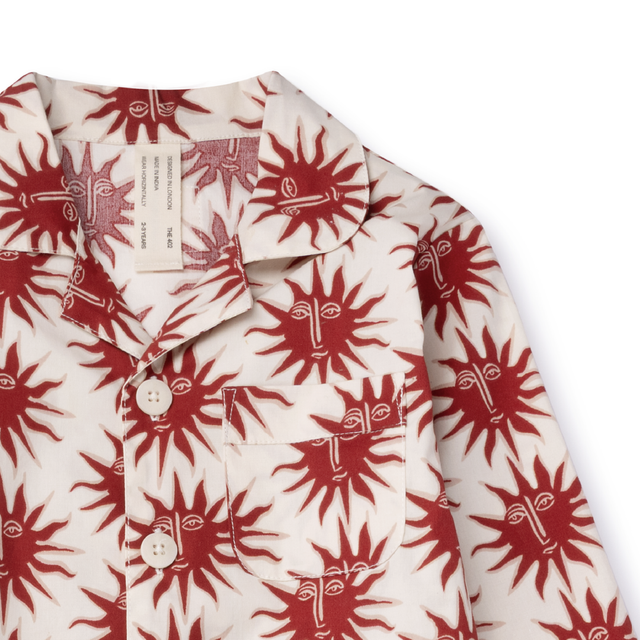 Kids 402 Long Pyjama Set Helios Cream/Red