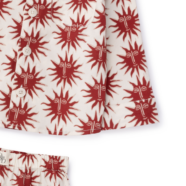 Kids 402 Long Pyjama Set Helios Cream/Red