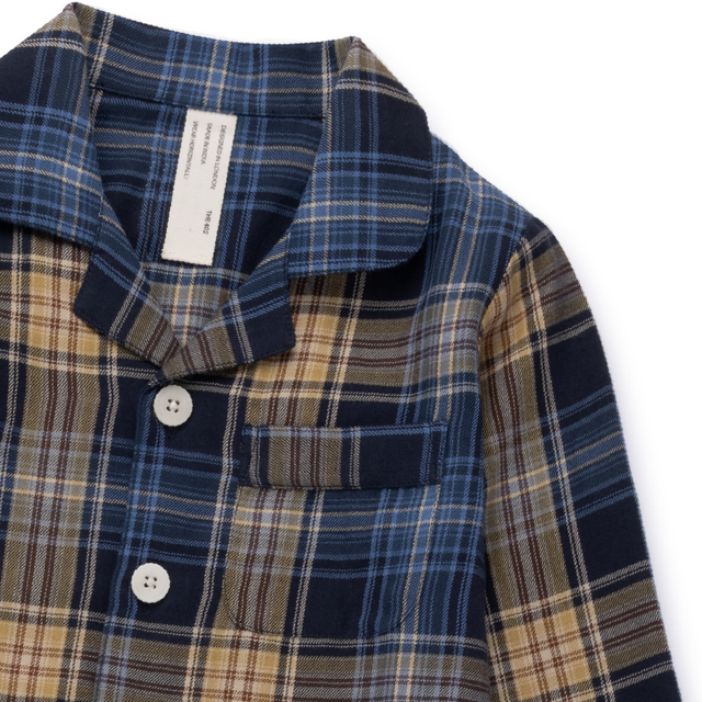 Kids 402 Long Pyjama Set Lightweight Flannel Navy