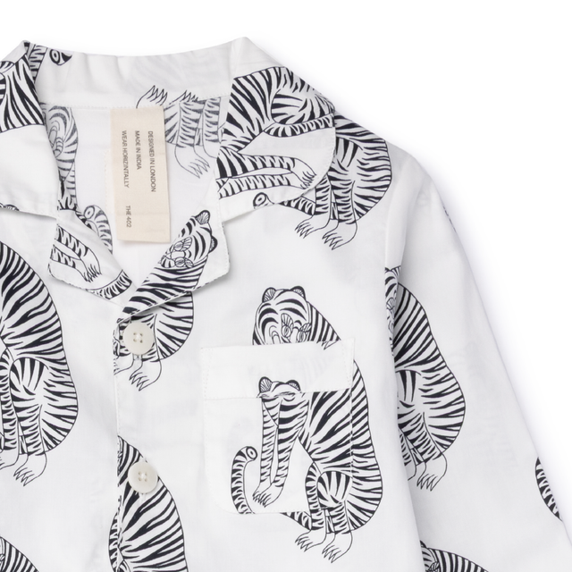 Kids 402 Long Pyjama Set Sansindo White/Black