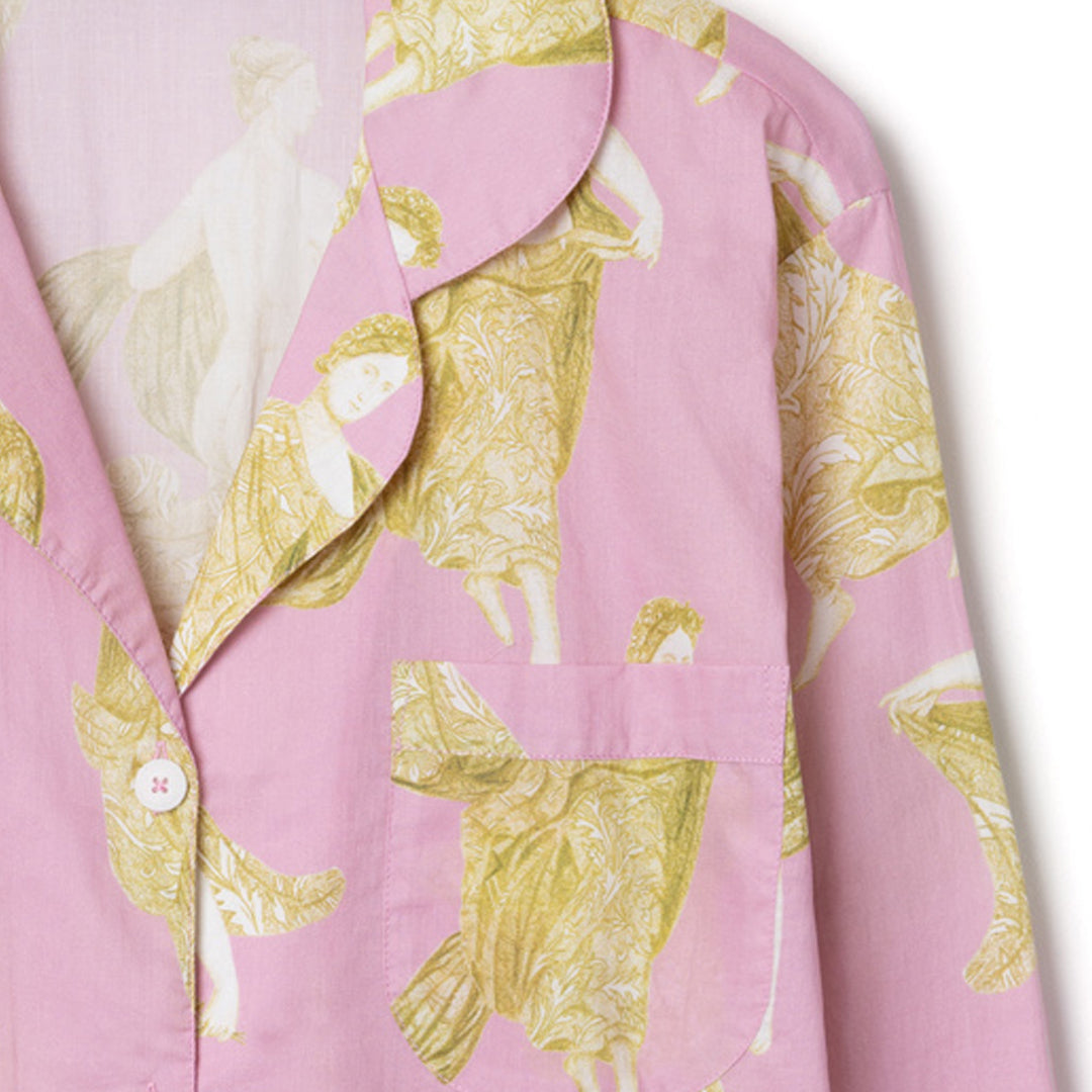 Long Pyjama Set Flora Pink/Gold