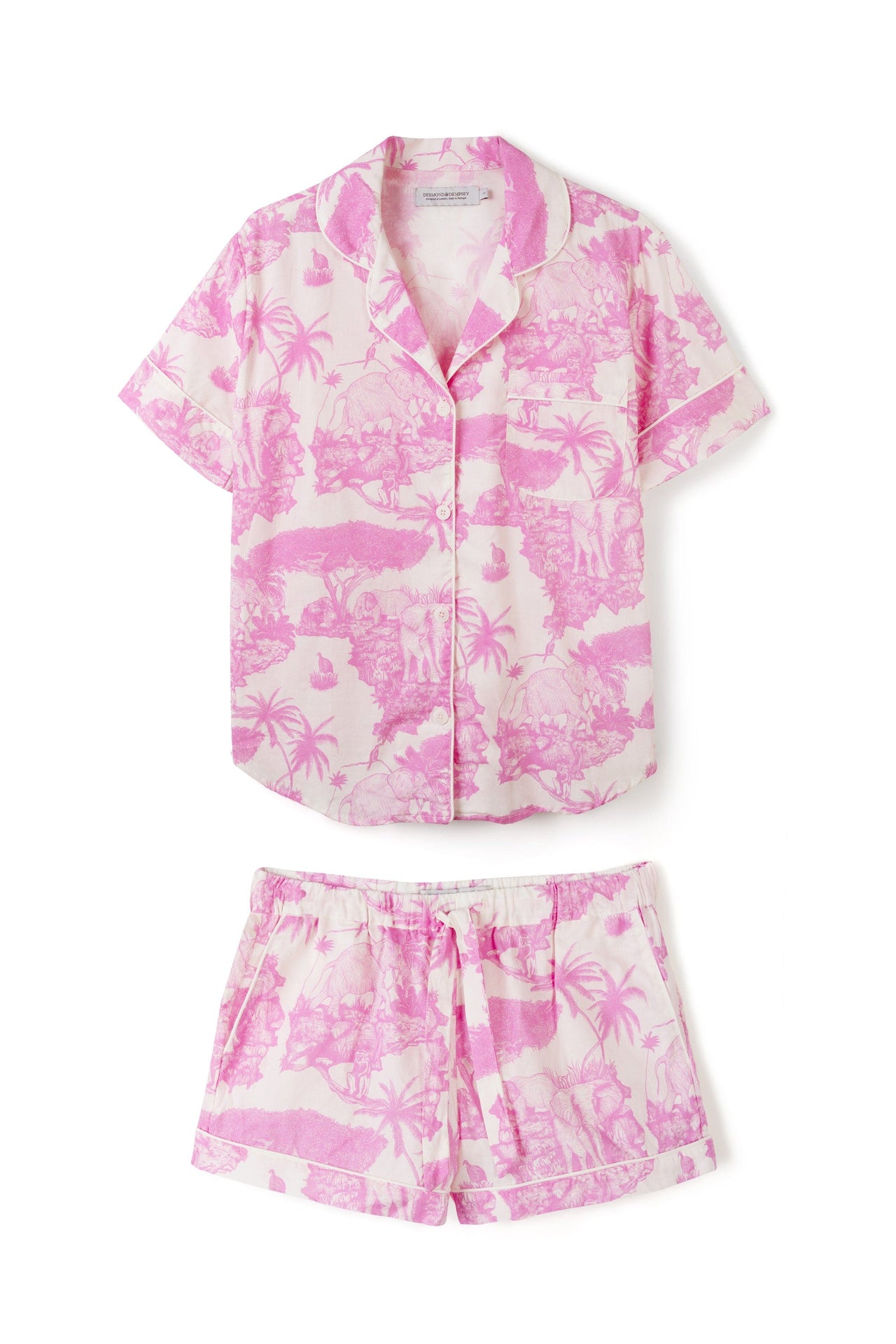 Short Pyjama Set Loxodonta Print Pink