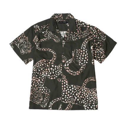 Men’s Cuban Pyjama Shirt Soleia Print Black/Yellow