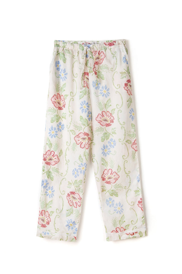 Long Pyjama Set Dorothea Print Cream with Trims