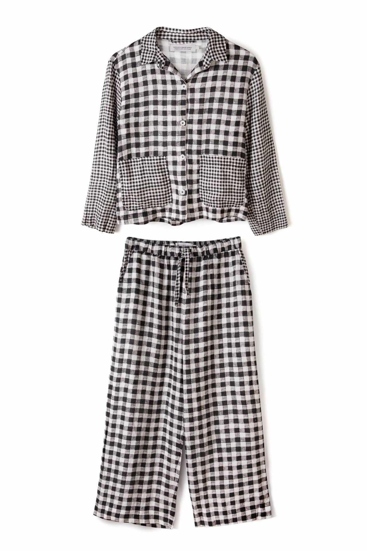 Pocket Set Gingham Print Black and White