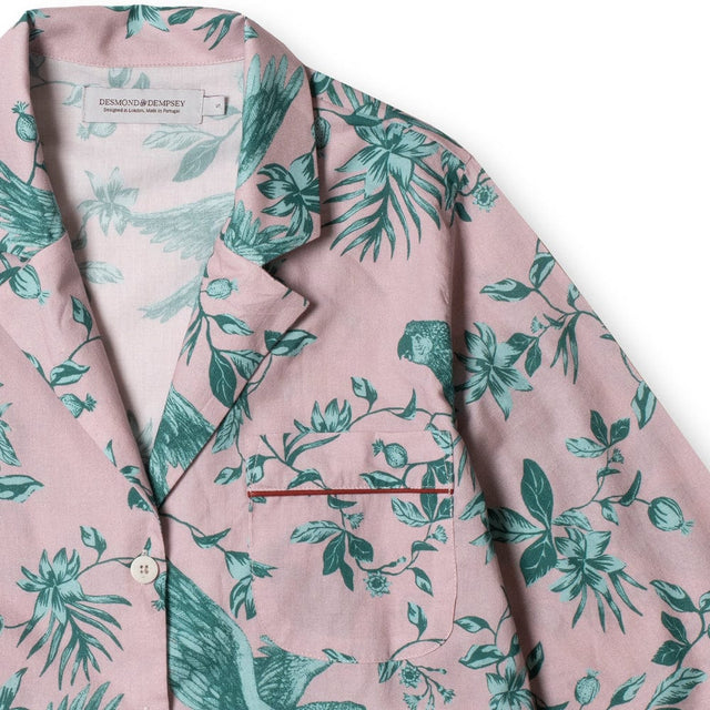 Boxy Shirt The Bromley Parrot Print Pink/Blue