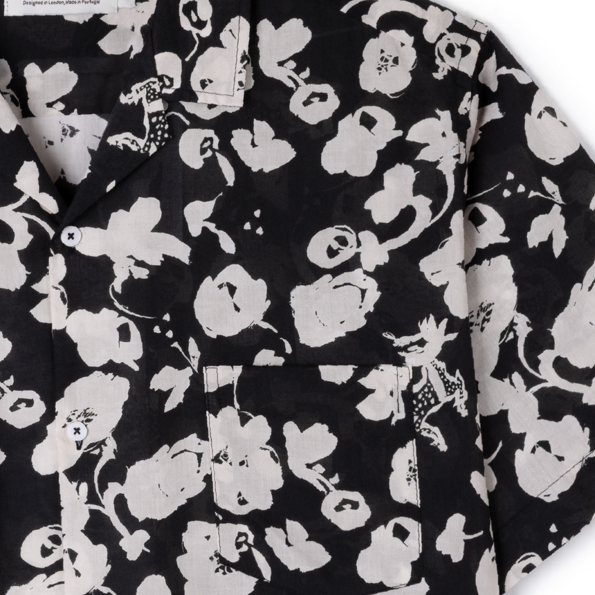 Men’s Cuban Pyjama Set Bunny Black/Cream