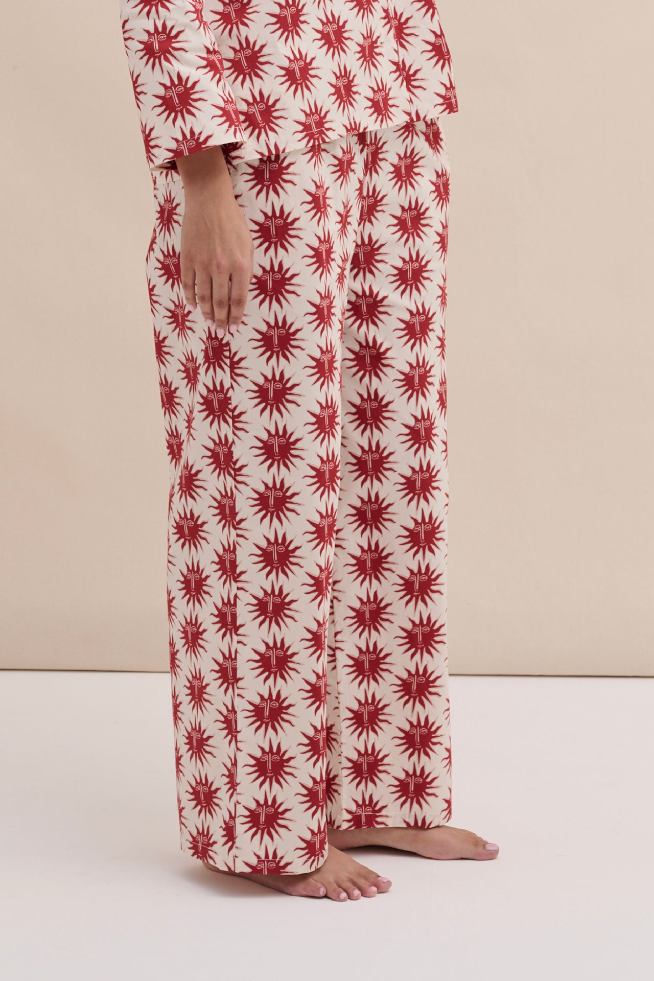 402 Trousers Helios Cream/Red