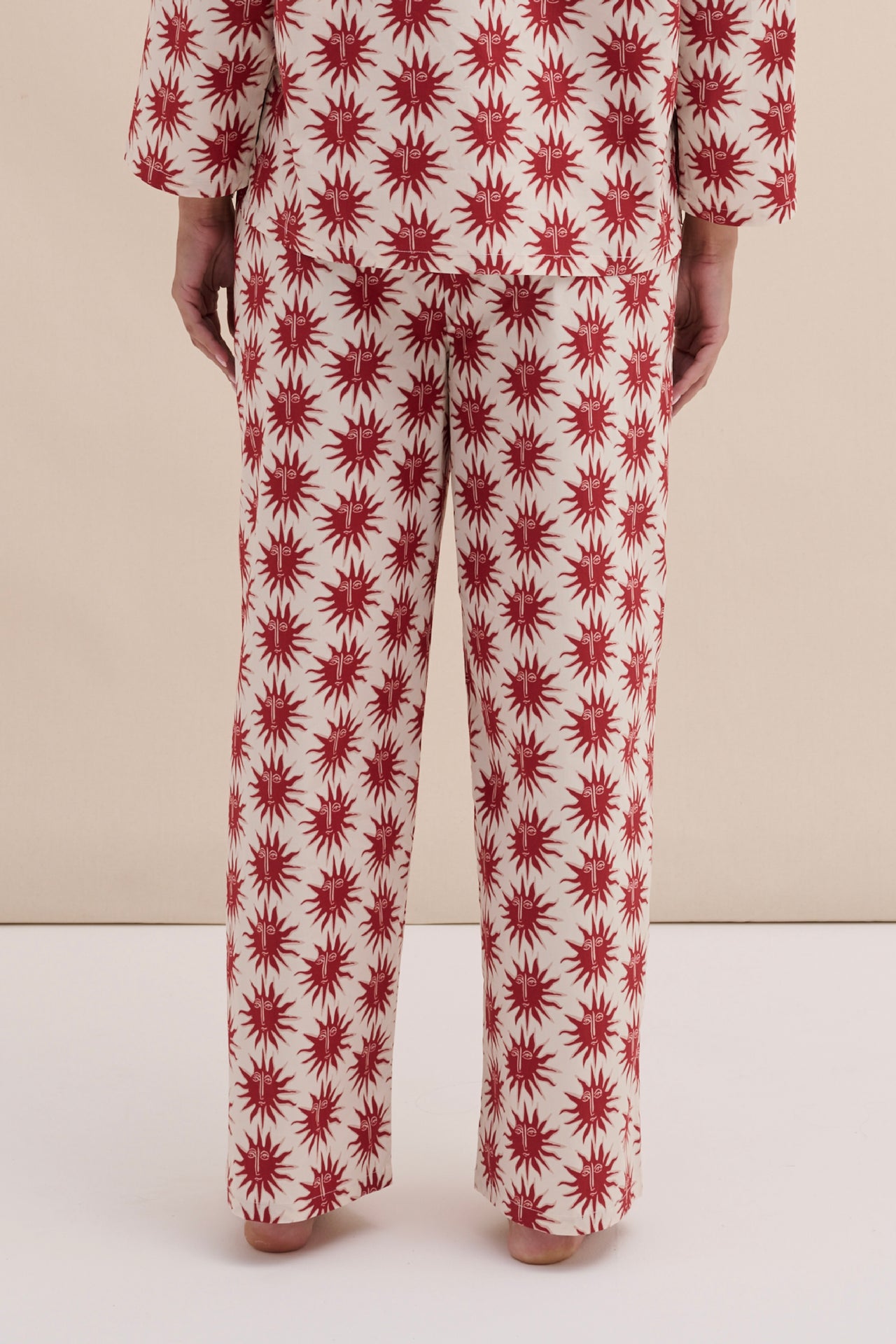 402 Trousers Helios Cream/Red